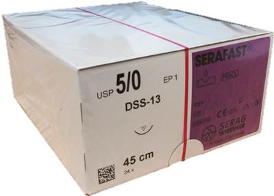 Serafast USP 5-0, DSS-13, ungefärbt, monofil, 45cm, 24 Stck., PZN 09999034