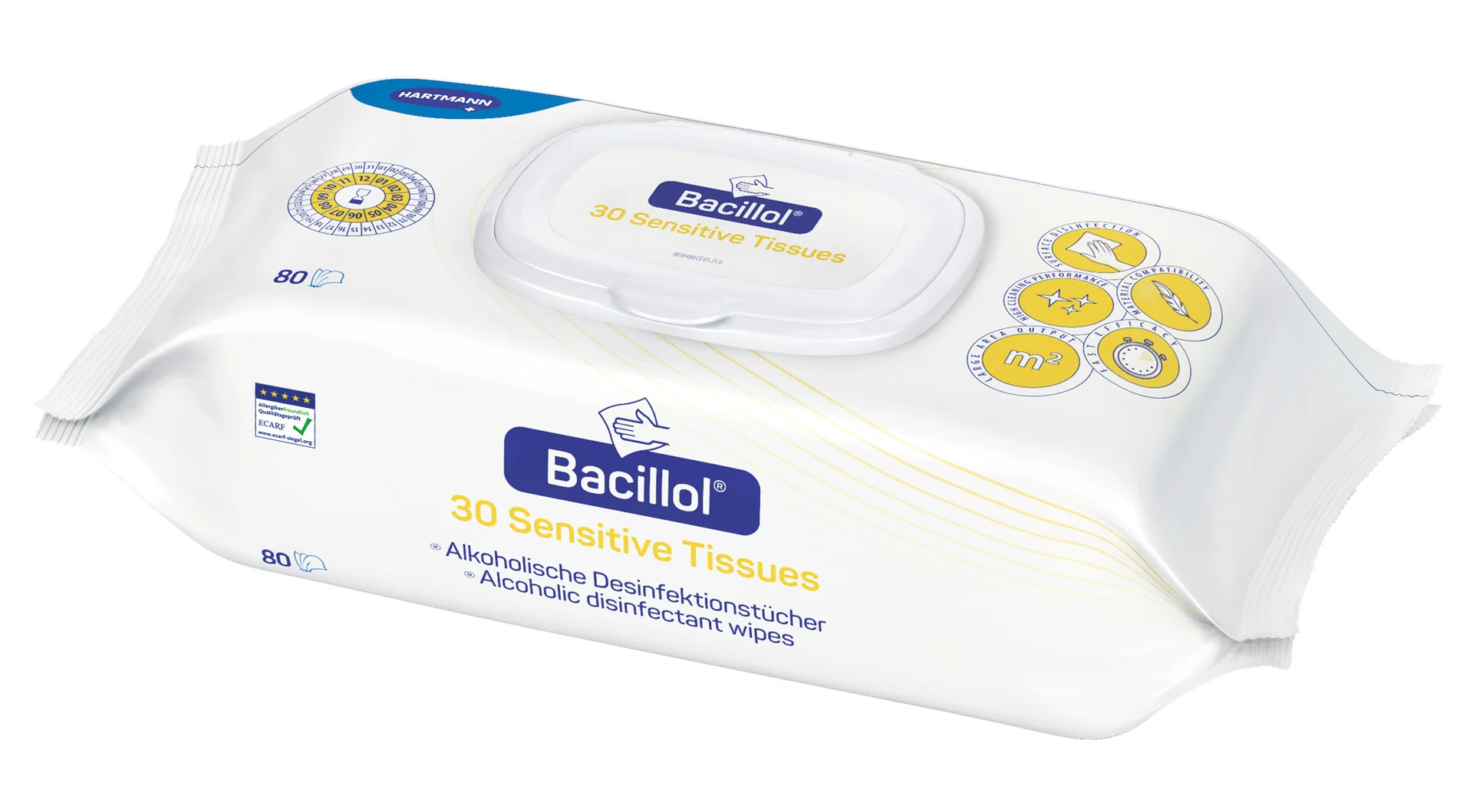 Bacillol 30 Sensitive Tissues Schnell-Desinfektionstücher, Flowpack, 80 Stck.