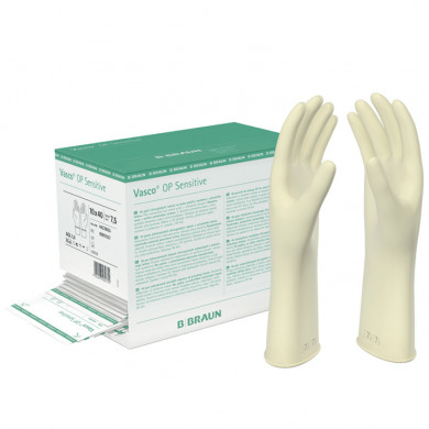 Vasco OP-Handschuhe Sensitive Gr. 8,5, hell, puderfrei, Latex, steril, 40 Paar