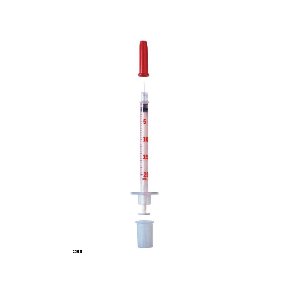 BD Micro-Fine + Insulinspritzen 0,5ml, U-40, mit Kanüle 30G 0,30x8mm, 100 Stck.