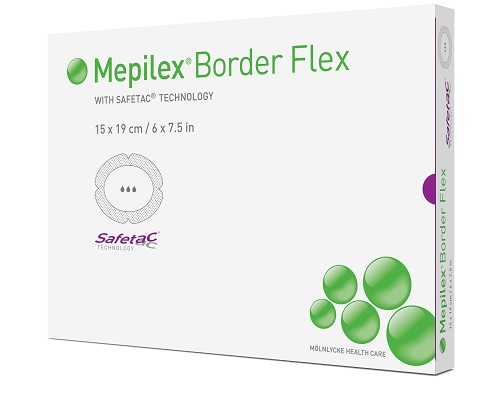 Mepilex Border Flex Schaumverband 13x16cm, oval, steril, 5 Stck., PZN 14412195