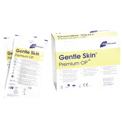 Gentle Skin Premium OP-Handschuhe Gr. 8, puderfrei, steril, Latex, 50 Paar