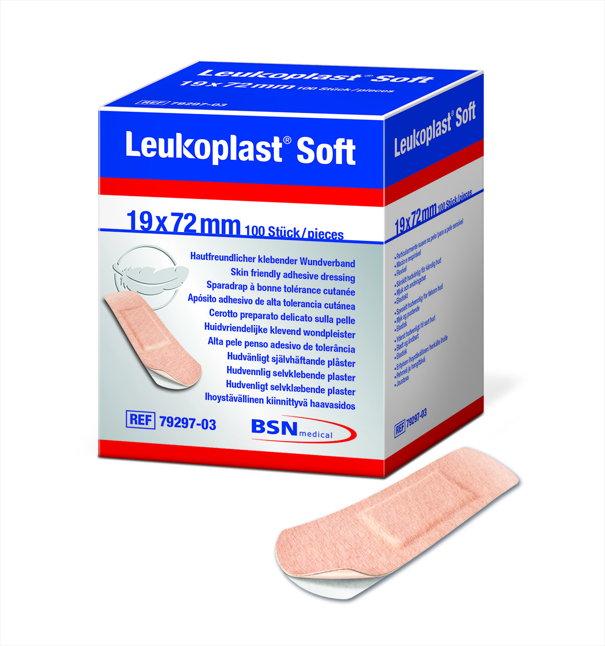Leukoplast Soft Strips 19x72mm, steril, 100 Stck., PZN 13838420