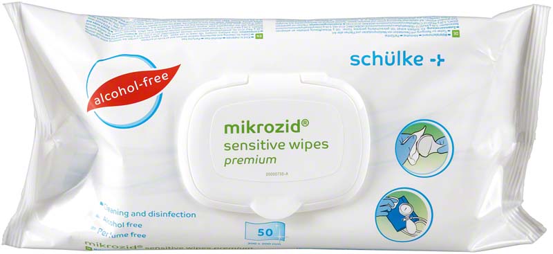 Mikrozid sensitive wipes premium Desinfektionstücher, 20x20cm, 50 Stck.
