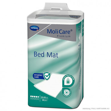 MoliCare Premium Bed Mat Krankenunterlagen, 60x90cm, 5 Tropfen, 30 Stck.