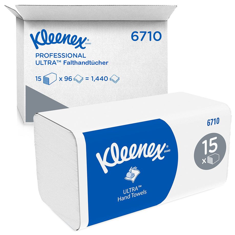 Kleenex Ultra Handtücher, 31,5x21,5cm, 3-lagig, weiß, 15 Pack. á 96 Blatt