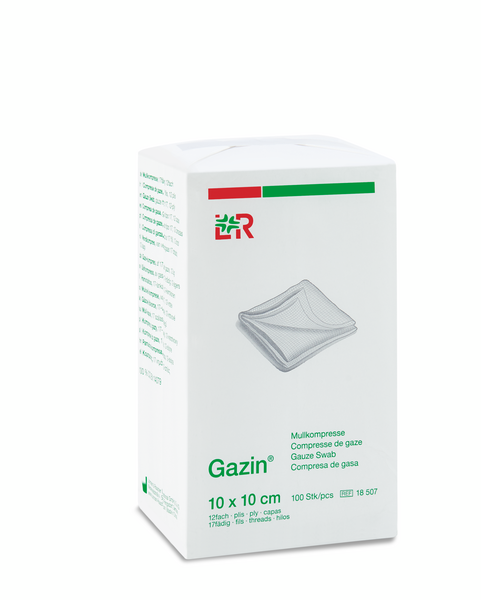 Gazin Kompressen 10x10cm, 12-fach, unsteril, 100 Stck., PZN 03959424