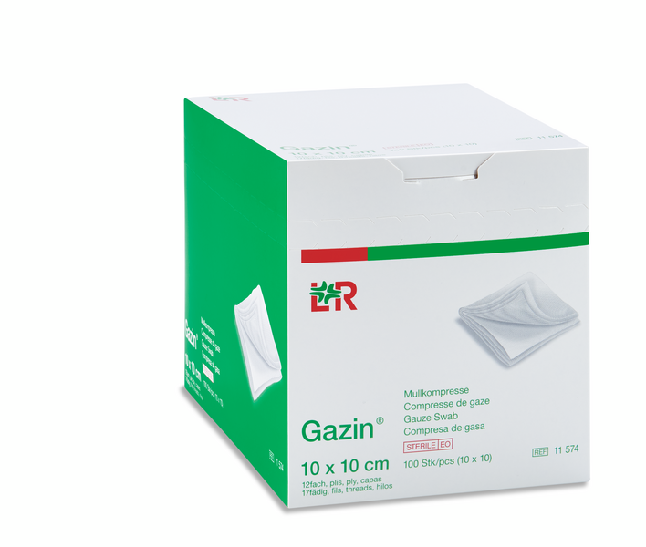 Gazin Kompressen 10x10cm, 12-fach, steril, 10x10 Stck., PZN 00287160