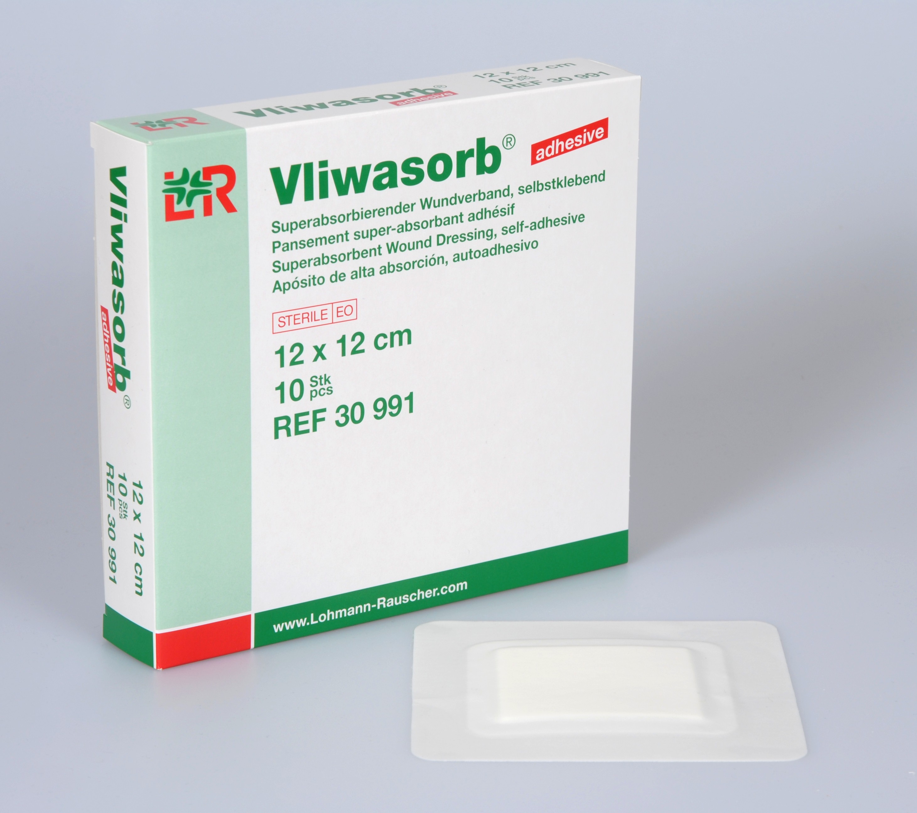 Vliwasorb adhesive 15x25cm, steril, 10 Stck., PZN 09888458