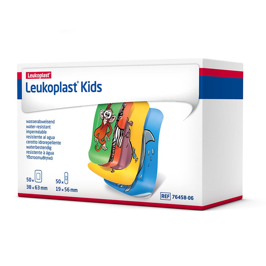 Leukoplast Kids Strips Mischpackung 3,8x6,3cm/1,9x5,6cm, 100 Stck., PZN 15781167