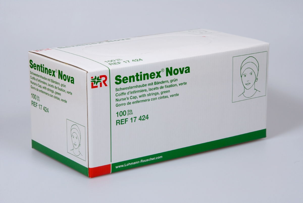 Sentinex OP-Haube Nova, m. Bändern, grün, 100 Stck.