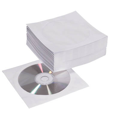 CD-/DVD-Hüllen aus Papier, 124x124mm, weiß, 50 Stck.