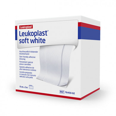 Leukoplast Soft White 5mx8cm, 1 Ro., PZN 15424131