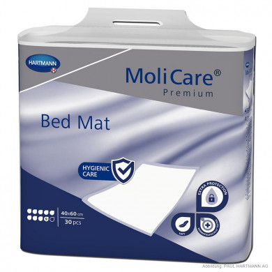 MoliCare Premium Bed Mat Krankenunterlagen, 40x60cm, 9 Tropfen, 30 Stck.