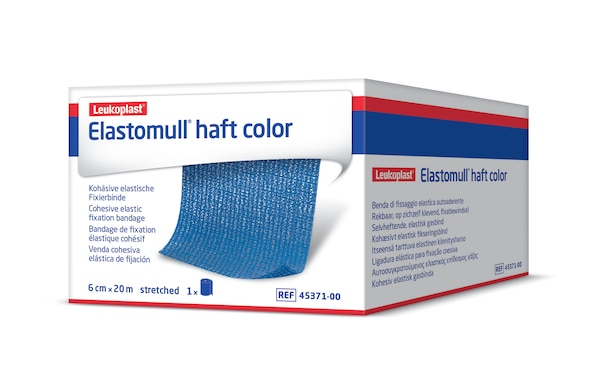 Leukoplast Elastomull haft color 6cmx20m, blau, 1 Stck., PZN 01412549