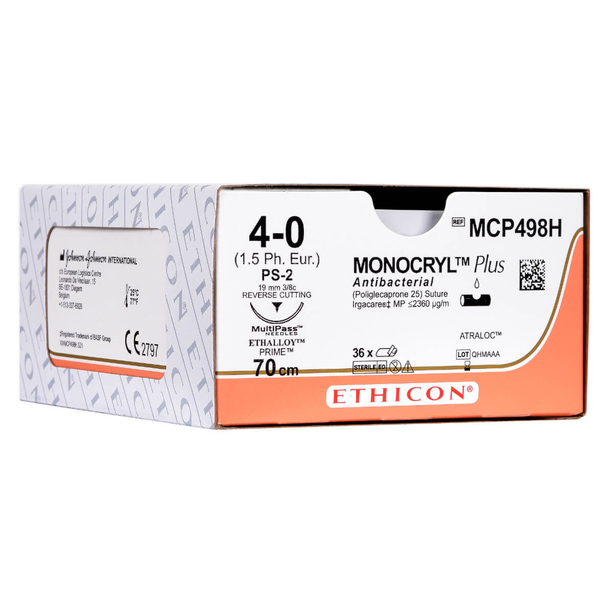 Monocryl Plus 4-0, P2 Multipass, ungefärbt, monofil, 45cm, 36 Stck., PZN 09999034