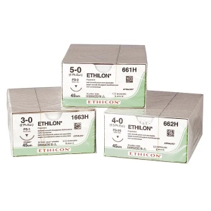 Johnson & Johnson Medical GmbH Ethilon 9-0, CS44C, schwarz, 15cm, 12 Stck.
