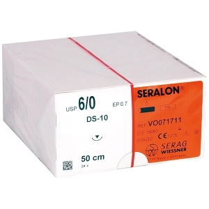SERAG-WIESSNER GmbH & Co. KG Seralon USP 6-0, DSS-15, blau, 50cm, 24 Stck.