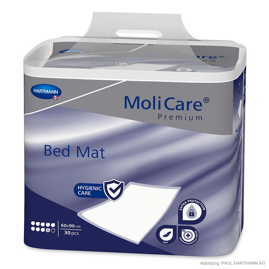 MoliCare Premium Bed Mat Krankenunterlagen, 60x90cm, 9 Tropfen, 30 Stck.