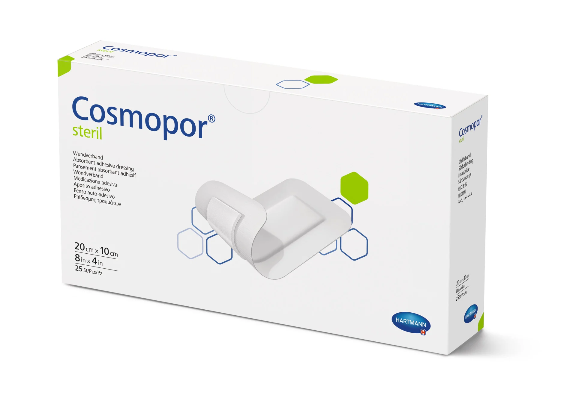 Cosmopor Wundverband 20x10cm, steril, 25 Stck., PZN 04302063