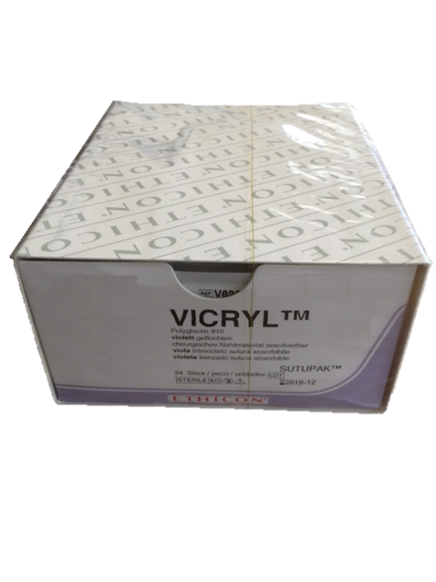 Vicryl 0, LH, violett, geflochten, 90cm, 36 Stck., PZN 09999034